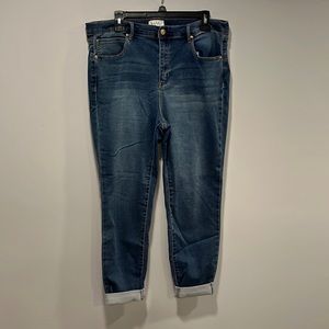 Nicole Miller High-Waisted Stretchy Boyfriend Jeans Size 16